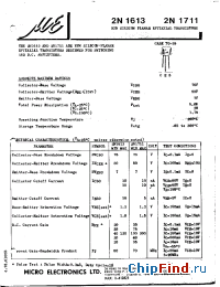 Datasheet 2N1711 manufacturer Micro Electronics