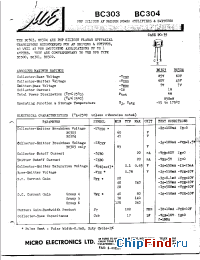 Datasheet BC303 manufacturer Micro Electronics