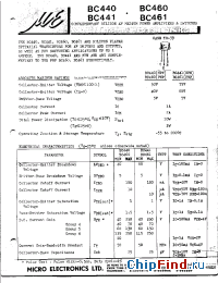 Datasheet BC461 manufacturer Micro Electronics