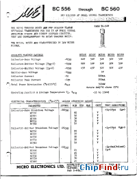 Datasheet BC559 manufacturer Micro Electronics