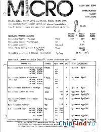 Datasheet BC637 manufacturer Micro Electronics