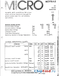 Datasheet BCY70 manufacturer Micro Electronics