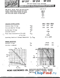 Datasheet BF257 manufacturer Micro Electronics