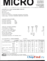 Datasheet MANO254C manufacturer Micro Electronics