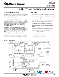 Datasheet ML4803 manufacturer Micro Linear