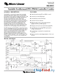 Datasheet ML4805CS manufacturer Micro Linear