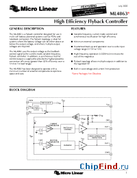 Datasheet ML4863IS manufacturer Micro Linear