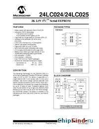 Datasheet 24LC024 manufacturer Microchip