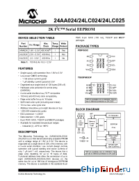 Datasheet 24LC024T-/P manufacturer Microchip
