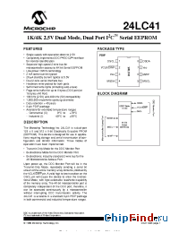 Datasheet 24LC41 manufacturer Microchip