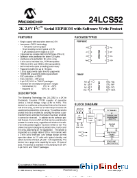 Datasheet 24LC52-SN manufacturer Microchip