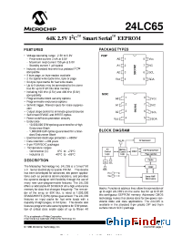 Datasheet 24LC65-IP manufacturer Microchip