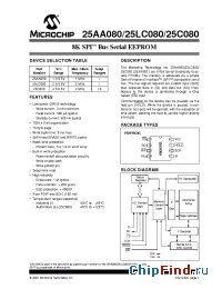 Datasheet 25AA080-I/P manufacturer Microchip