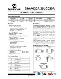 Datasheet 25LC020A manufacturer Microchip