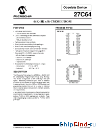 Datasheet 27C64-12IL manufacturer Microchip