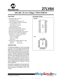 Datasheet 27LV64-20IL manufacturer Microchip