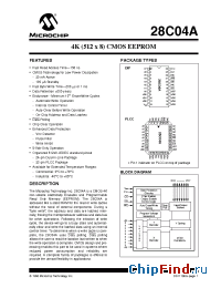 Datasheet 28C04AF-20I производства Microchip