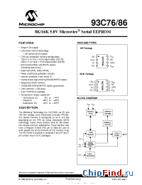 Datasheet 93C76-IP manufacturer Microchip