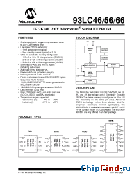 Datasheet 93LC46-SL manufacturer Microchip