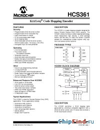 Datasheet HCS361T-I/SN manufacturer Microchip