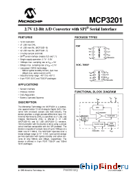 Datasheet MCP3201-BIST manufacturer Microchip
