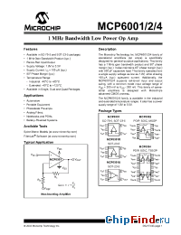 Datasheet MCP6001I manufacturer Microchip