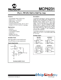Datasheet MCP6231T-E/P manufacturer Microchip
