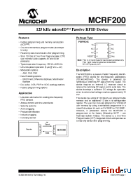 Datasheet MCRF200 manufacturer Microchip