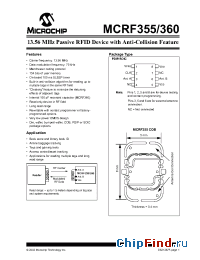 Datasheet MCRF355/6C manufacturer Microchip