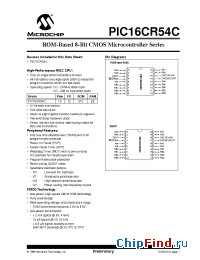 Datasheet PIC16C52-20I/P manufacturer Microchip