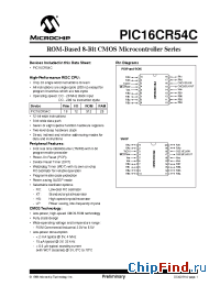 Datasheet PIC16C52-20I/SS manufacturer Microchip