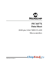 Datasheet PIC16F76 manufacturer Microchip