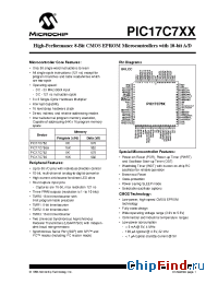 Datasheet PIC17C752-08/CL manufacturer Microchip