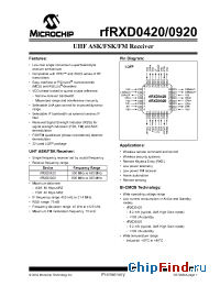 Datasheet RFRXD0920 manufacturer Microchip