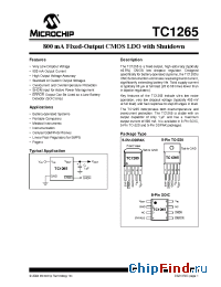 Datasheet TC1265-1.8VOATR manufacturer Microchip