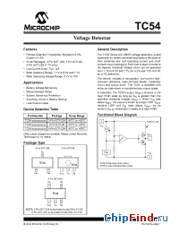 Datasheet TC54VC1102ECBTR manufacturer Microchip