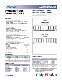 Datasheet MT16LSDT3264A-10B manufacturer Micron