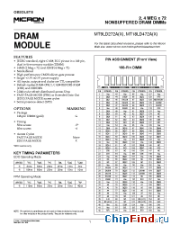 Datasheet MT18LD472-6XS manufacturer Micron