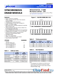 Datasheet MT18LSDT12872 manufacturer Micron