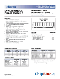 Datasheet MT18LSDT1672 manufacturer Micron