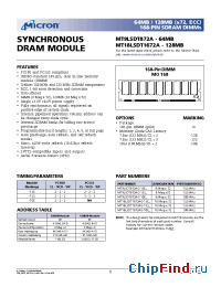 Datasheet MT18LSDT1672A-10C manufacturer Micron
