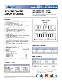 Datasheet MT18LSDT3272DG-13E__ manufacturer Micron