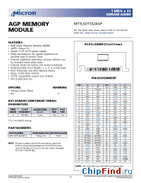 Datasheet MT1LSDT132AGP manufacturer Micron