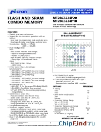 Datasheet MT28C3224P18FL-85BET manufacturer Micron