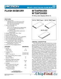 Datasheet MT28F002B3 производства Micron