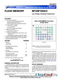Datasheet MT28F160A3FD-9TET manufacturer Micron