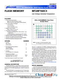 Datasheet MT28F160C3FD-11BET manufacturer Micron