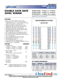 Datasheet MT46V32M4TG-8 manufacturer Micron