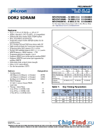 Datasheet MT47H128M8BT-37E manufacturer Micron