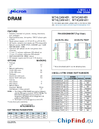 Datasheet MT4C4M4A1-6 manufacturer Micron